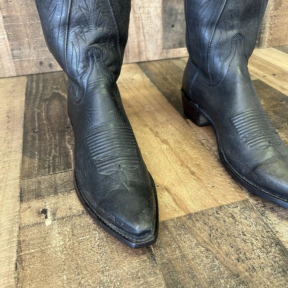 Lucchese N159754 Black Snip Toe 1883 Cowboy Boots Mens 8 EE - Picture 10 of 12